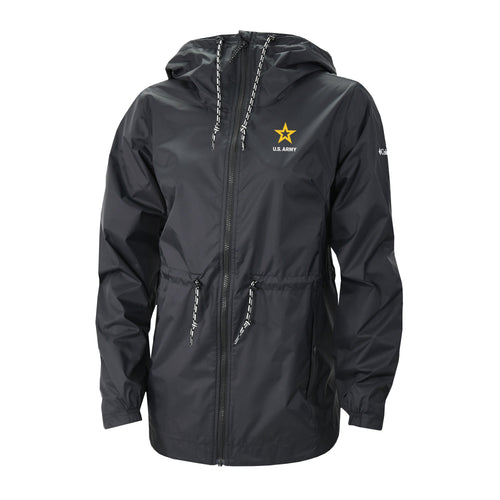 Army Star Columbia Women's Lily Park Rain Jacket (Black)*