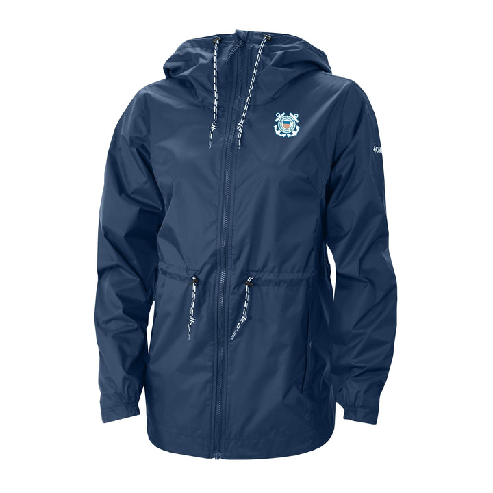 Coast Guard Seal Columbia Women's Lily Park Rain Jacket (Navy)*