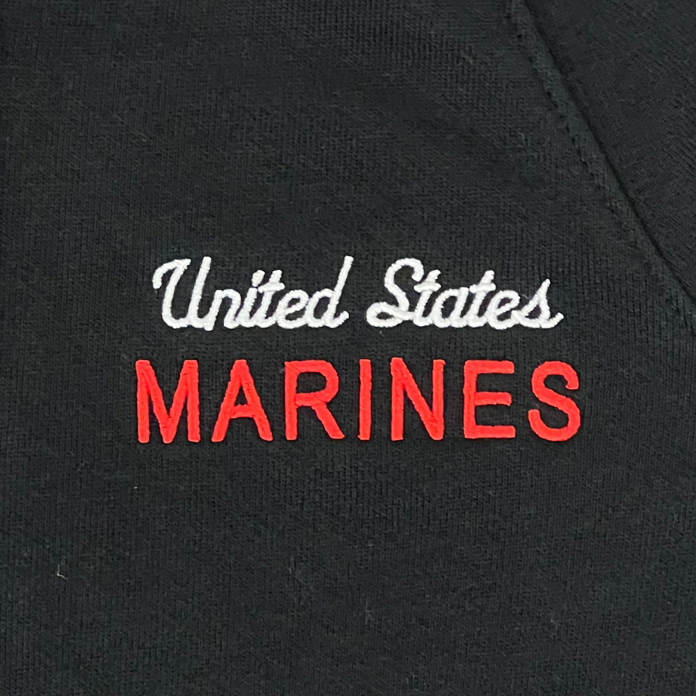 Marines Champion Ladies University Full Zip Fleece Hood (Black)