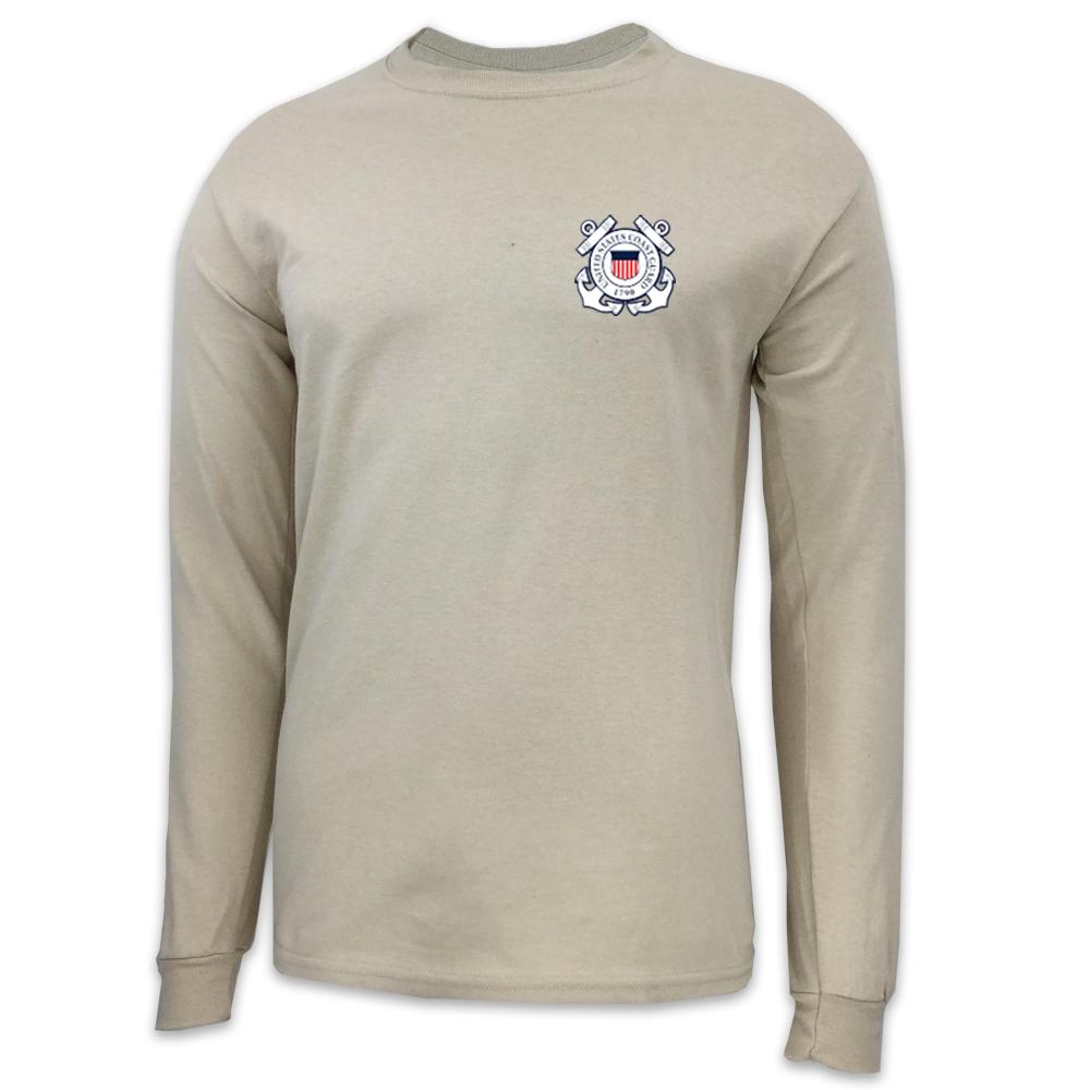 Pick Your Design Coast Guard Long Sleeve T-Shirt (Tan)