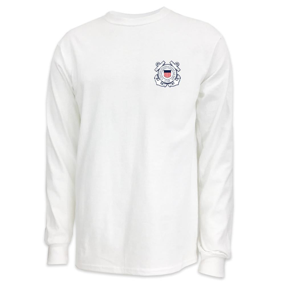Pick Your Design Coast Guard Long Sleeve T-Shirt (White)