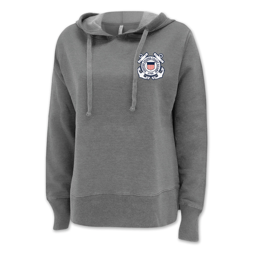 Coast Guard Seal Left Chest Ladies Hood