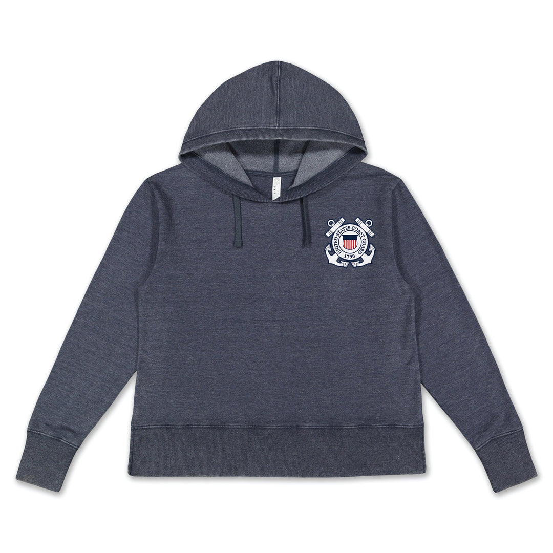 Coast Guard Seal Left Chest Ladies Hood