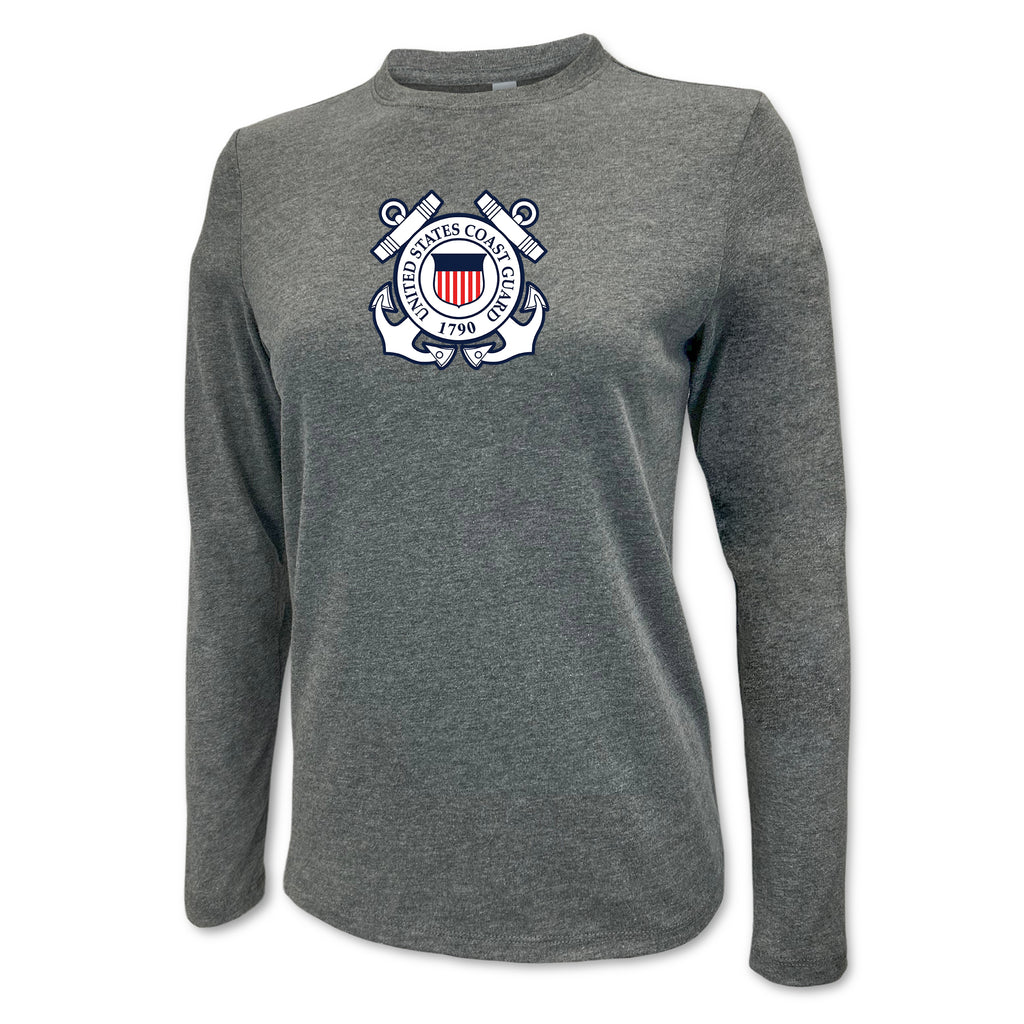Coast Guard Seal Ladies Center Chest Long Sleeve