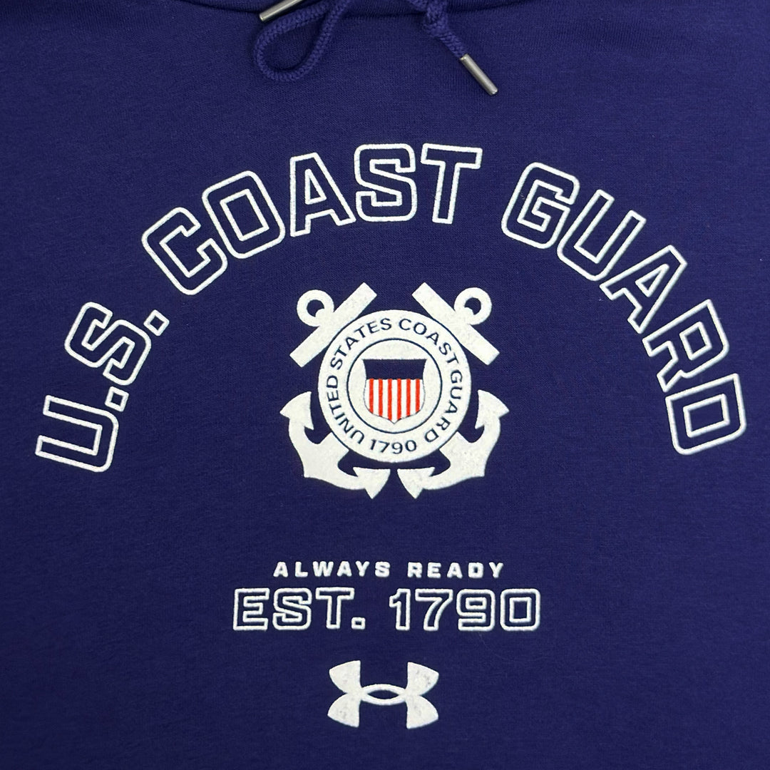 Coast Guard Under Armour Always Ready Rival Fleece Hood (Navy)