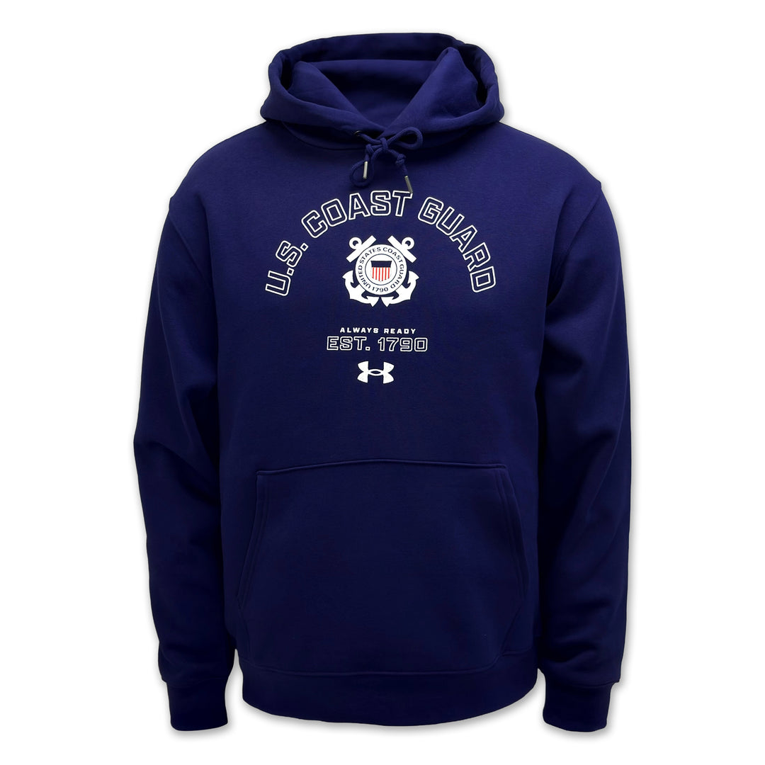 Coast Guard Under Armour Always Ready Rival Fleece Hood (Navy)
