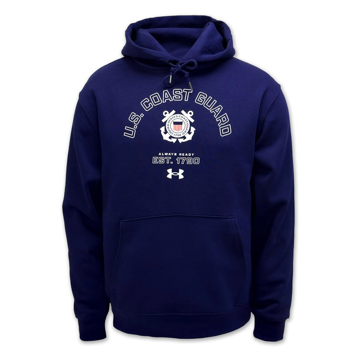 Coast Guard Under Armour Always Ready Rival Fleece Hood (Navy)