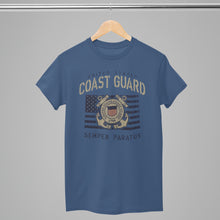 Load image into Gallery viewer, Coast Guard Vintage Stencil T-Shirt (Indigo Blue)