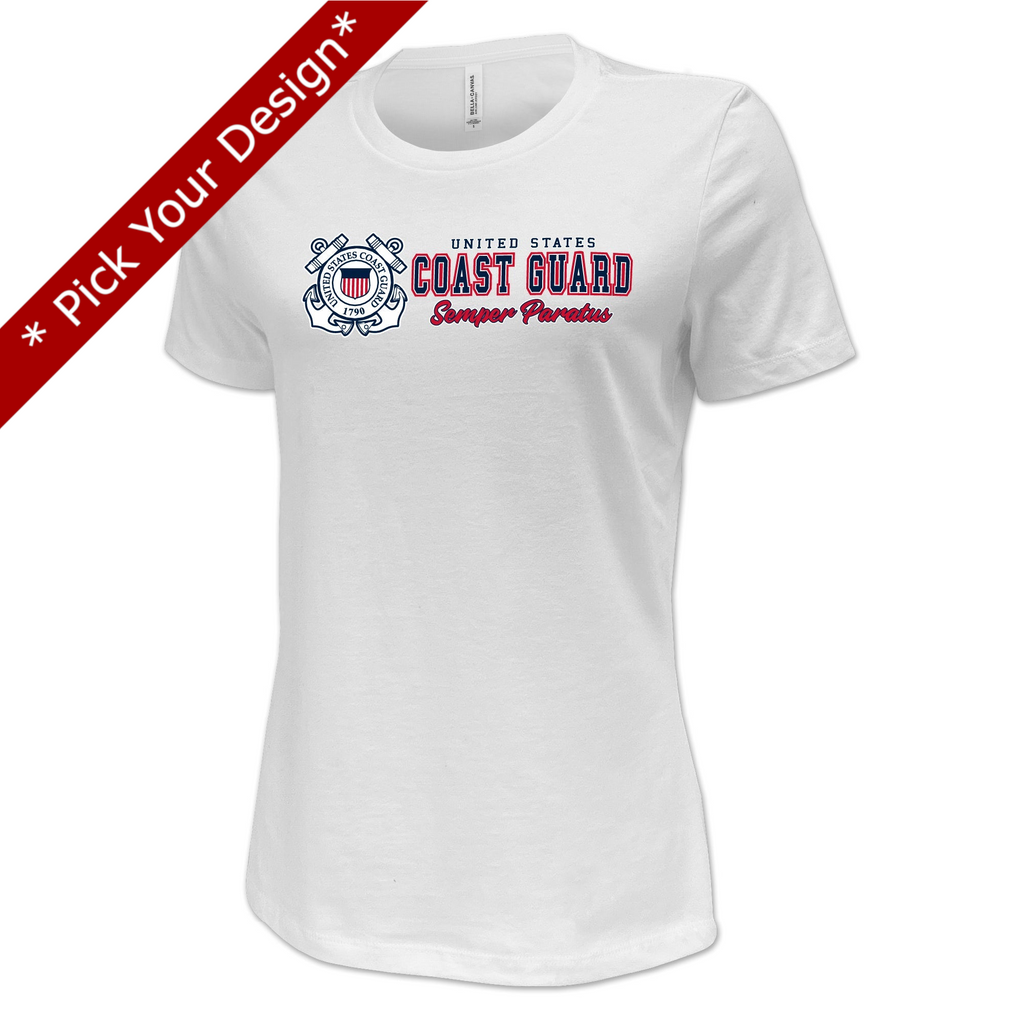 Pick Your Design Coast Guard Ladies T-Shirt (White)
