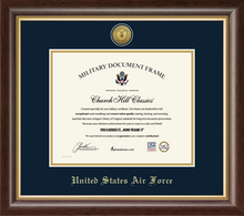 Load image into Gallery viewer, U.S. Air Force Gold Engraved Medallion Frame (Horizontal)*