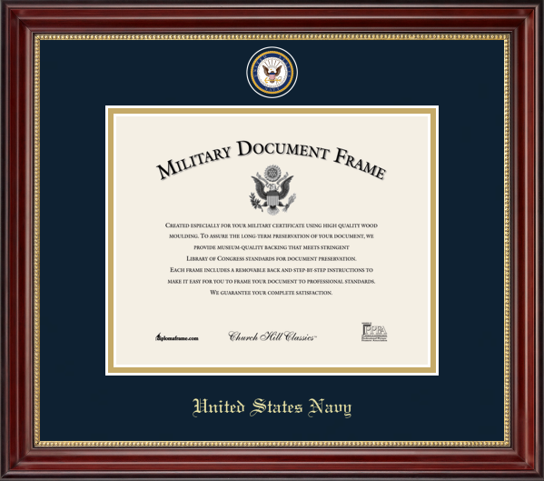 U.S. Navy Masterpiece Medallion Certificate Frame (Horizontal)