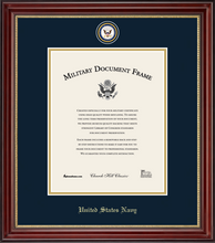 Load image into Gallery viewer, U.S. Navy Masterpiece Medallion Certificate Frame (Vertical)