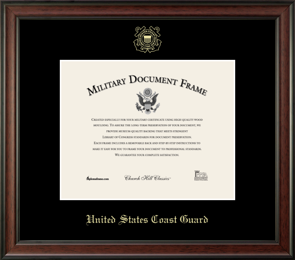 U.S. Coast Guard Embossed Studio Certificate Frame (Horizontal)*