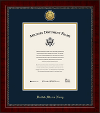 Load image into Gallery viewer, U.S. Navy Gold Engraved Certificate Frame (Vertical)*
