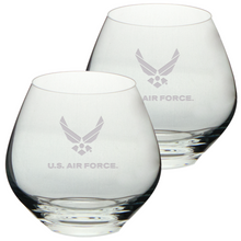 Load image into Gallery viewer, Air Force Wings Set of Two 15oz British Gin Glasses (Clear)