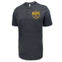 Load image into Gallery viewer, Navy Retired Mens Henley T-Shirt