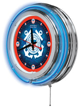 Load image into Gallery viewer, United States Coast Guard 15&quot; Double Neon Wall Clock