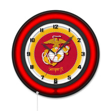 Load image into Gallery viewer, United States Marine Corps Double Neon Wall Clock*