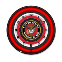 Load image into Gallery viewer, United States Marine Corps Double Neon Wall Clock*