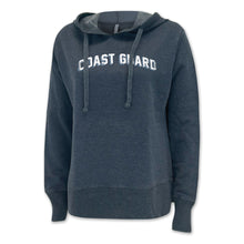 Load image into Gallery viewer, Coast Guard Ladies Distressed Arch Hood (Washed Navy)