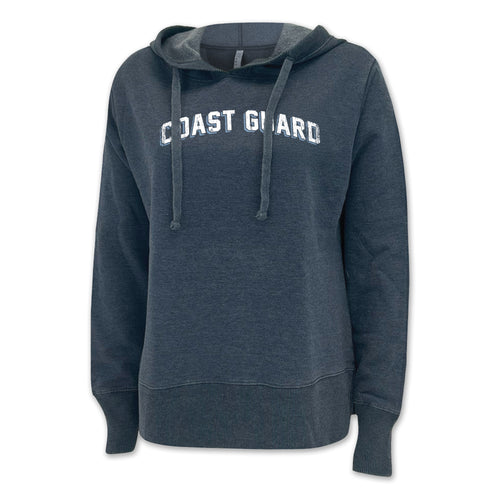 Coast Guard Ladies Distressed Arch Hood (Washed Navy)