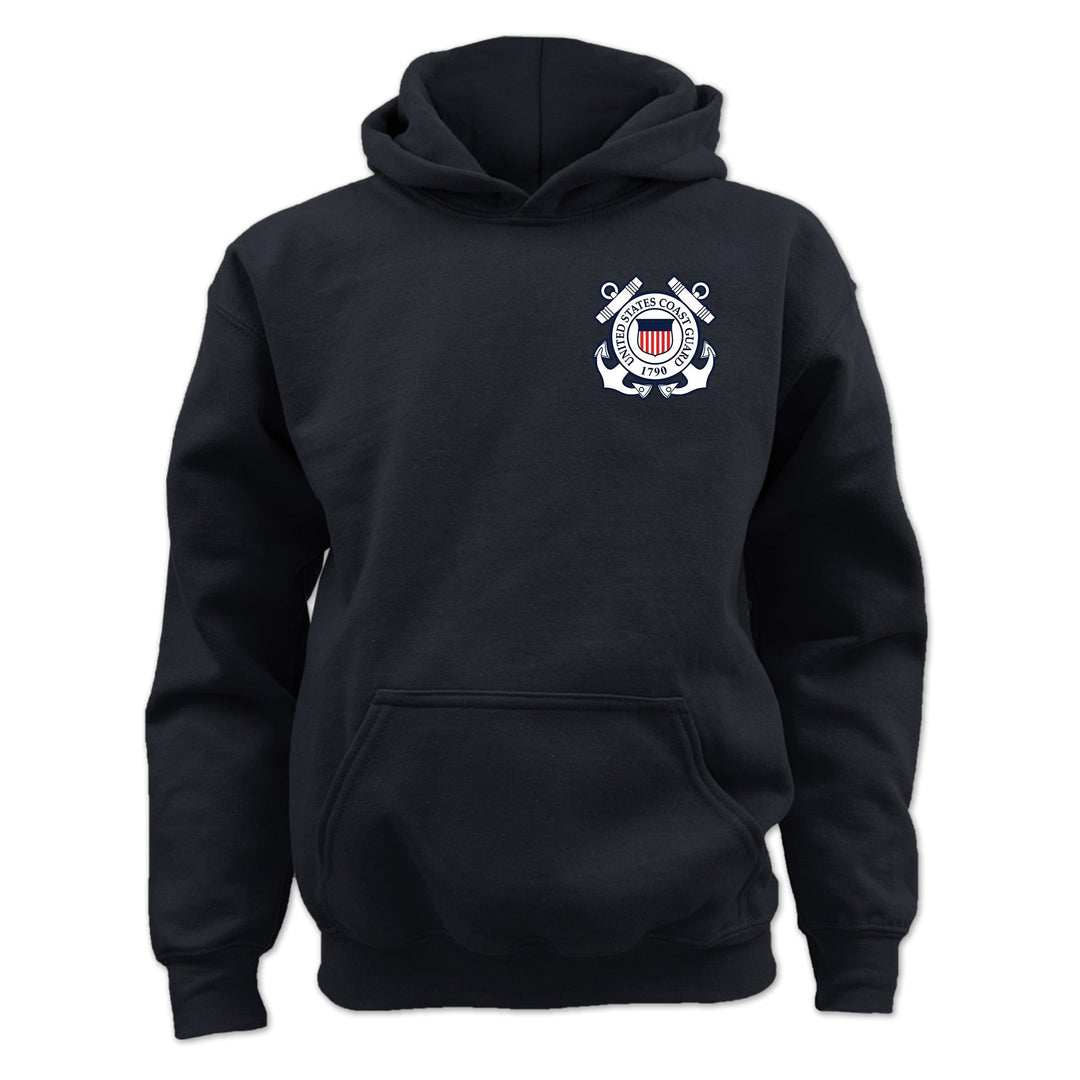 Coast Guard Seal Youth Left Chest Hood