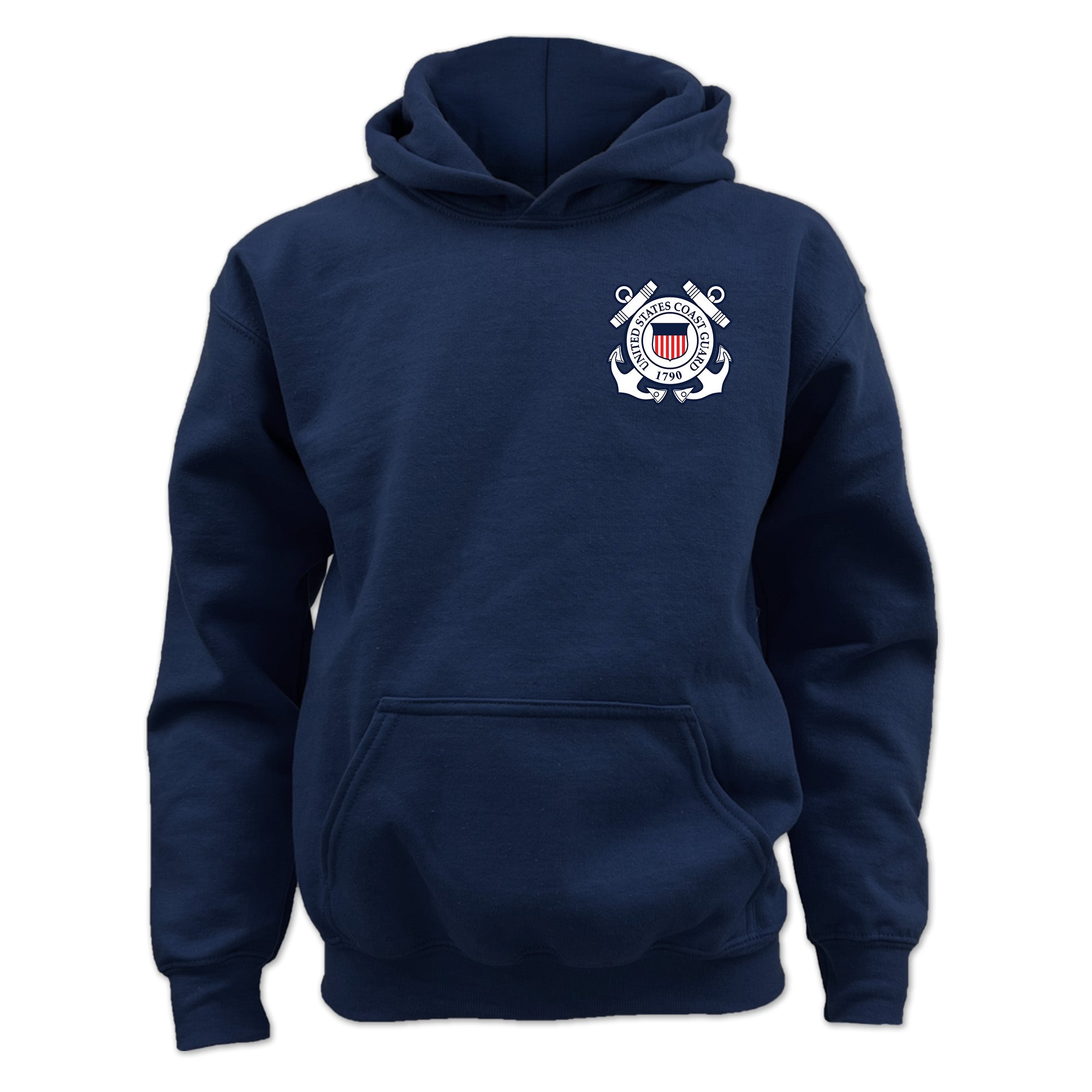 Pick Your Design Coast Guard Youth Hooded Sweatshirt (Navy)