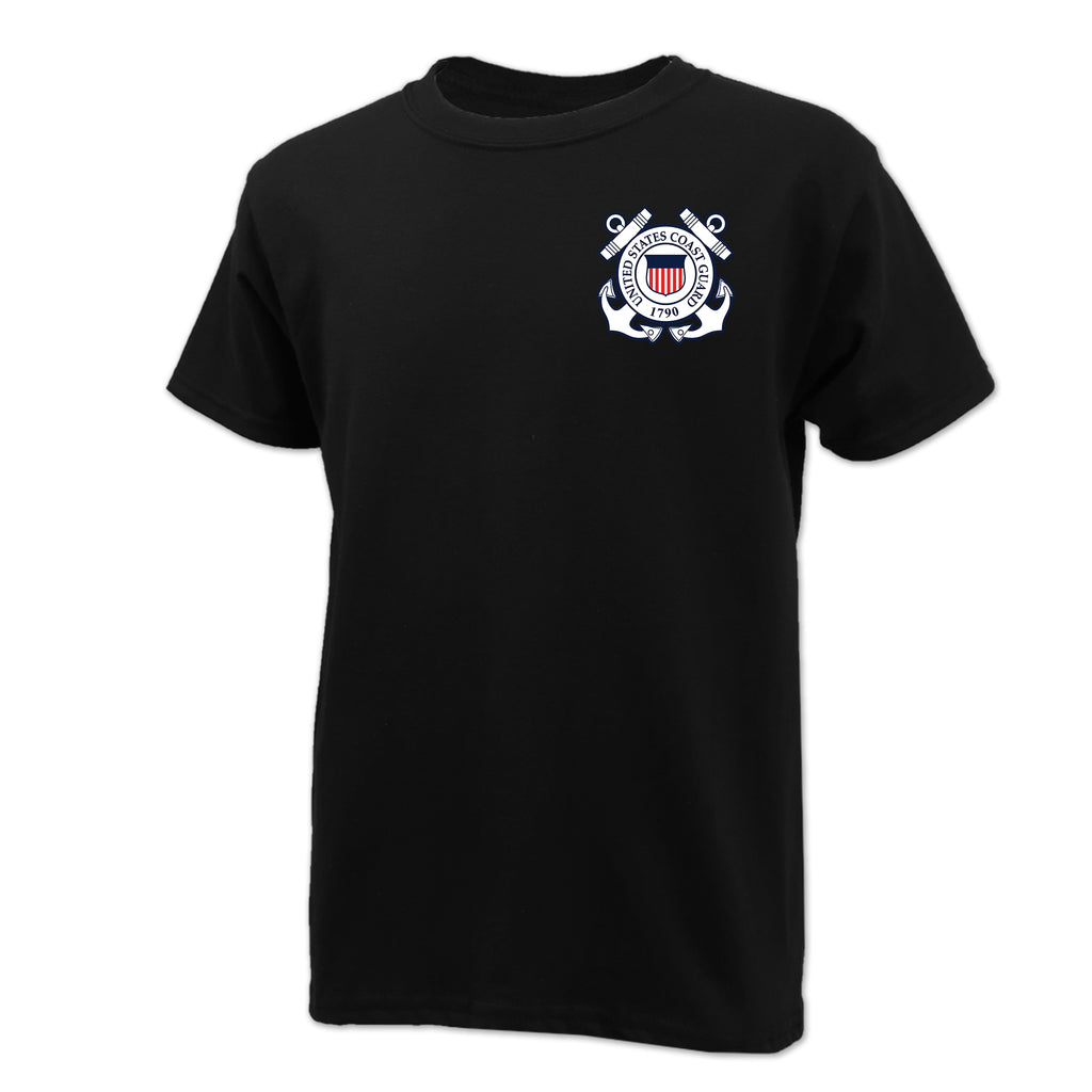 Coast Guard Seal Youth Left Chest T-Shirt