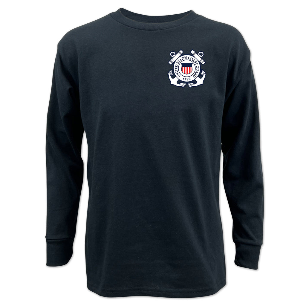 Coast Guard Seal Youth Left Chest Long Sleeve T-Shirt