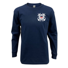 Load image into Gallery viewer, Pick Your Design Coast Guard Youth Long Sleeve T-Shirt (Navy)