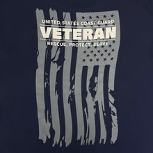 Load image into Gallery viewer, Coast Guard Veteran Flag T-Shirt (Navy)