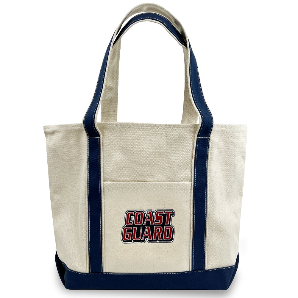 Coast Guard Classic Natural Canvas Tote (Natural/Navy)