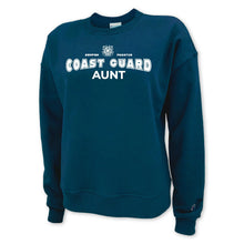 Load image into Gallery viewer, Coast Guard Champion Aunt Ladies Crewneck (Navy)