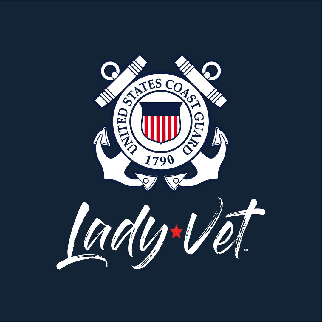 Coast Guard Lady Vet Left Chest Logo Ladies T-Shirt
