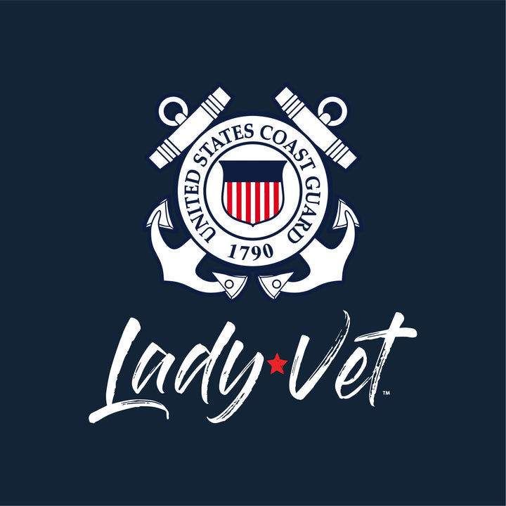 Coast Guard Lady Vet Left Chest Logo Ladies T-Shirt