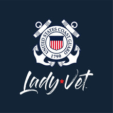 Load image into Gallery viewer, Coast Guard Lady Vet Left Chest Logo Ladies T-Shirt