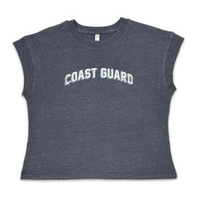 Load image into Gallery viewer, Coast Guard Ladies Distressed Arch T-Shirt (Washed Navy)
