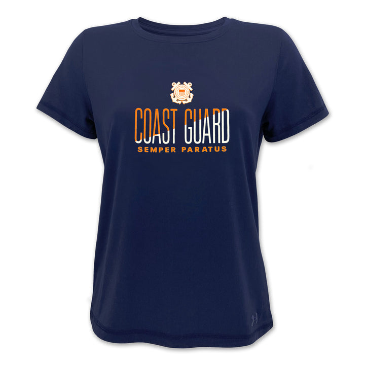 Coast Guard Ladies Under Armour Tech Stretch T-Shirt (Navy)