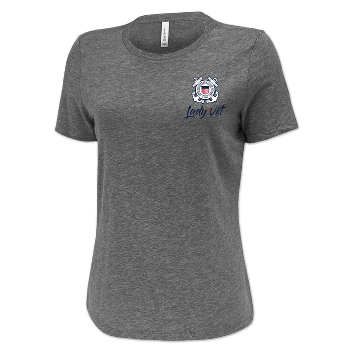 Coast Guard Lady Vet Left Chest Logo Ladies T-Shirt