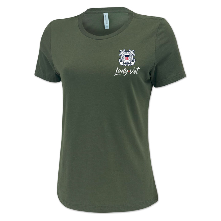 Coast Guard Lady Vet Left Chest Logo Ladies T-Shirt