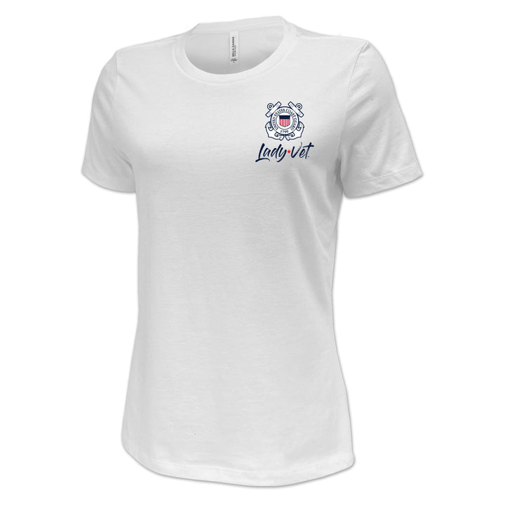 Coast Guard Lady Vet Left Chest Logo Ladies T-Shirt