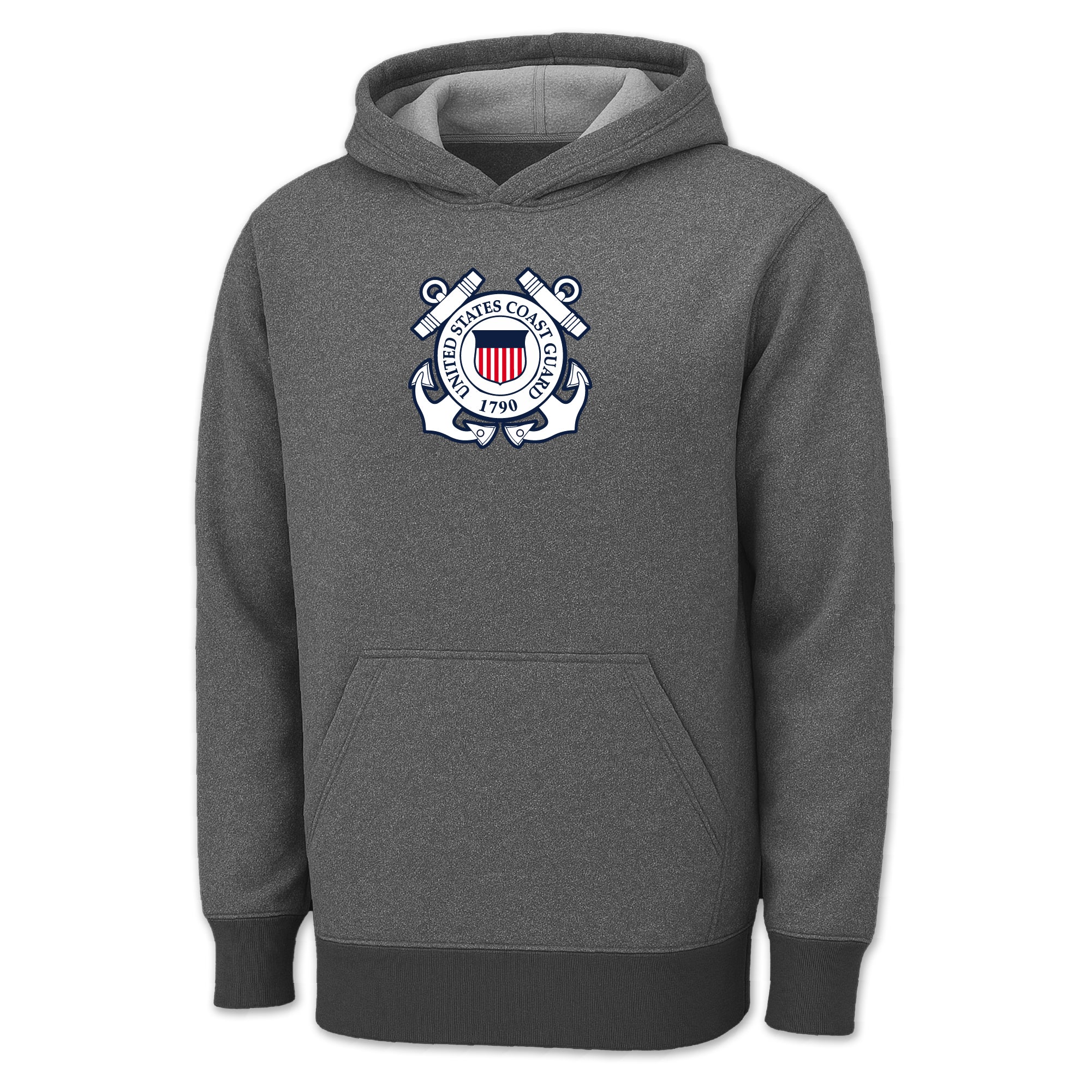 Coast Guard Seal Center Chest Performance Hood (Grey)