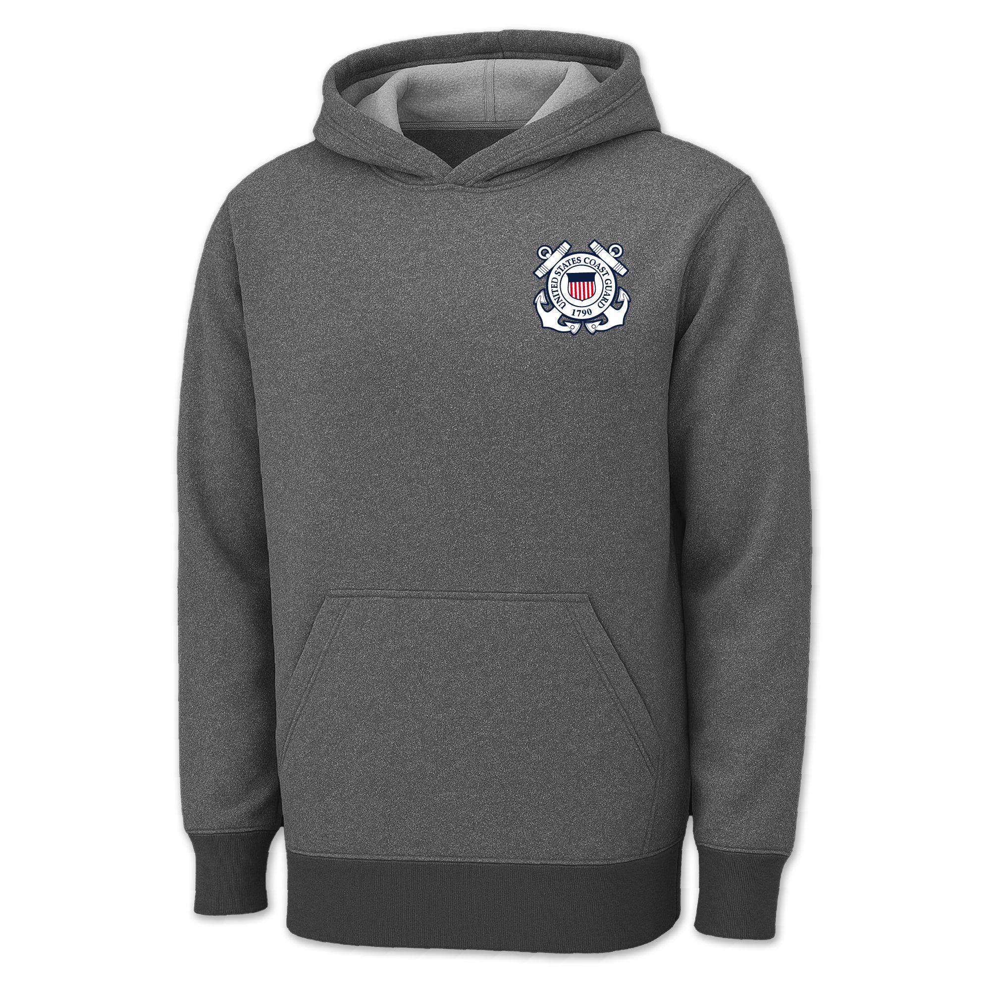 Coast Guard Seal Left Chest Logo Performance Hood (Grey)
