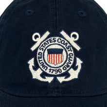 Load image into Gallery viewer, Coast Guard Seal Veteran Twill Hat (Navy)