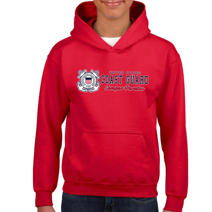 Coast Guard Semper Paratus Chest Print Youth Hood