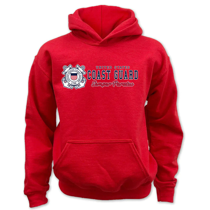 Coast Guard Semper Paratus Chest Print Youth Hood