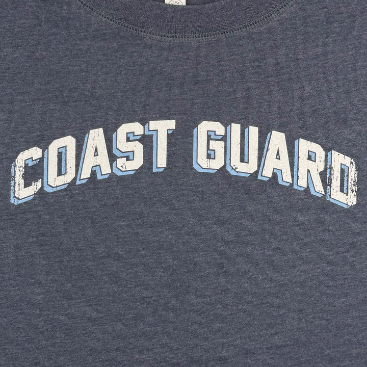 Coast Guard Ladies Distressed Arch T-Shirt (Washed Navy)