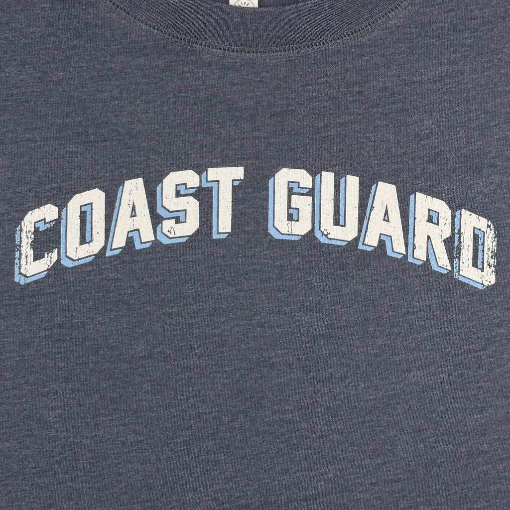Coast Guard Ladies Distressed Arch T-Shirt (Washed Navy)