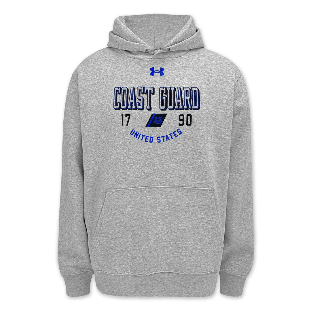Coast Guard Under Armour 1790 Icon Fleece Hood (Grey)