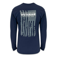 Load image into Gallery viewer, Coast Guard Veteran Flag Long Sleeve T-Shirt (Navy)